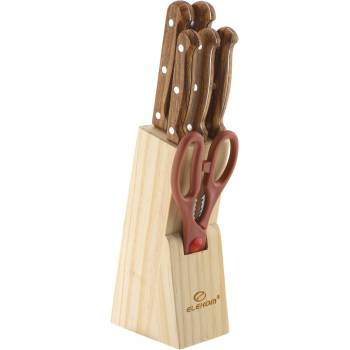 Elekom Комплект ножове ЕК-07 br - 7 бр. , неръждаема стомана, елегантен дизайн (ek-07 br)