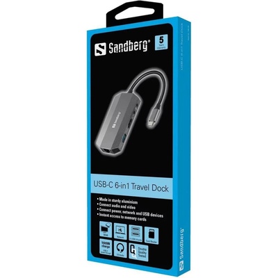 Sandberg USB-C 6-in1 Travel Dock 136-33