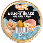 Uniq Pets Cat Wet Food Fruity Shake Duck & Pear кремообразен шейк за котки с патица, пиле и круша, 60 g