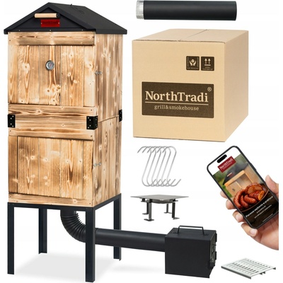 TRENDIE Udírna XXL dřevěná s kovovou střechou – Zbozi.Blesk.cz