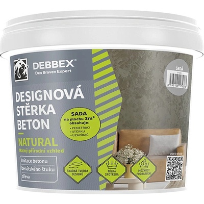 Den braven Designová stierka Beton Natural šedá 5kg sada
