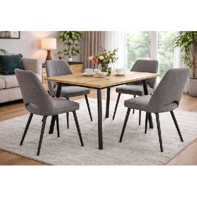 ЕВРОМАР Разтегателна трапезна маса lini 120 артизан / черна