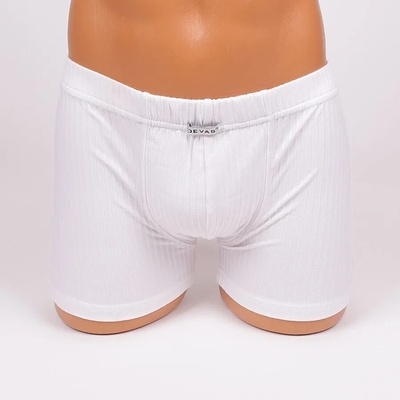 Мъжки памучен боксер в бял цвят с райе