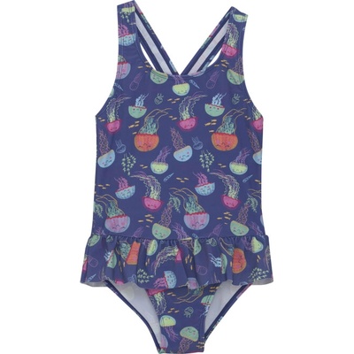 Color Kids-Swimsuit W. Skirt AOP-6149-Marlin Modrá