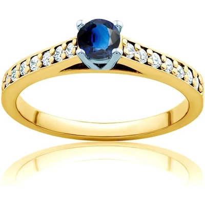 SAVICKI Пръстен Heart of the Ocean: двуцветно злато, син сапфир