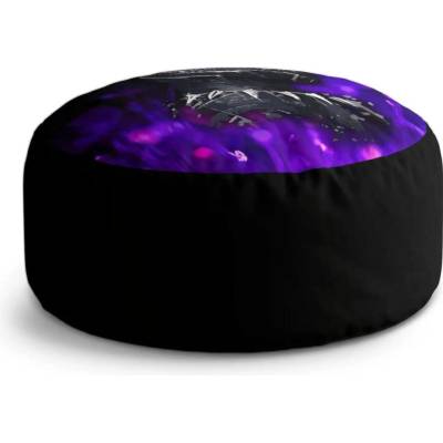 Sablio Taburet Circle BLACK PANTHER Fialová luminescence: 38x48 cm