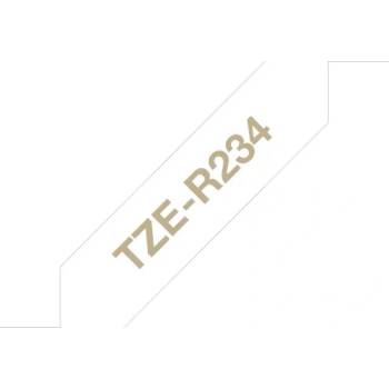 Brother Консуматив за принтер BROTHER TZe-R234 textile tape gold/white 12mm/4m TZER234 (TZER234)