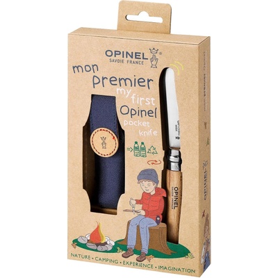 Opinel Детски сгъваем нож My First Opinel + калъф за колан (002400-pe)