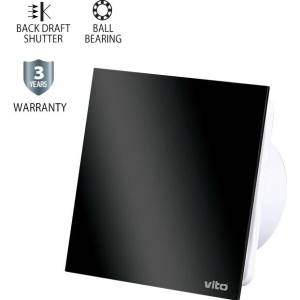 VITO Вентилатор venti-gl100, Φ100мм, стъклен панел, лагер и клапа, черен, 12w - vito (8005240)