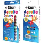 Starr Акрилни бои 12 цвята Starr