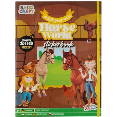 GRAFIX Kreativní zábavní sešit Koně + samolepky 200ks