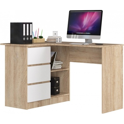 Ak Furniture B-16 rohový 124 cm dub sonoma / bílý levý