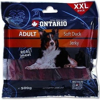 Ontario Snack Duck Jerky sušené kačacie mäso pre psov 500 g