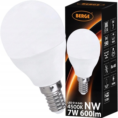 Milio LED žiarovka G45 E14 7W 600 lm neutrálna biela