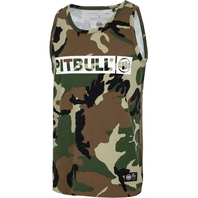 PitBull West Coast tielko pánske HILLTOP 190 woodl camo zelený maskáč