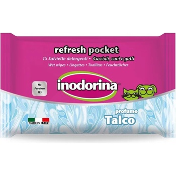 Image 1 of Inodorina Refresh Pocket - Мокри кърпички Талк 15 бр