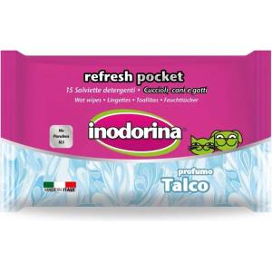 Inodorina Refresh Pocket - Мокри кърпички Талк 15 бр