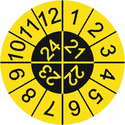Značka Kontrolné kolečko 2019-22, arch 30ks, priemer 25mm