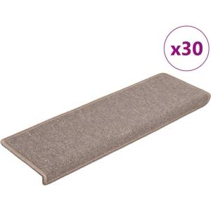 vidaXL Изтривалки за стълби, 30 бр. , 65x21x4 см, светлокафяви, с правоъгълен кант (B.V.)