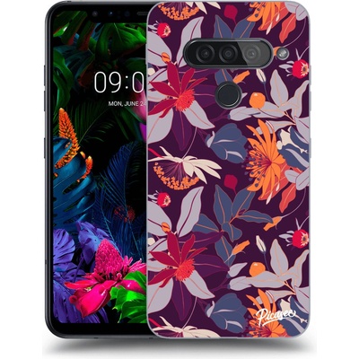 Púzdro Picasee silikónové LG G8s ThinQ - Purple Leaf čiré