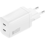 4smarts Захранване за ел. мрежа с 2xUSB-C PD изходи с технология за бързо зареждане (бял) (bulk) - 4smarts GaN 2C Wall Charger Dual USB-C 45W (540400)