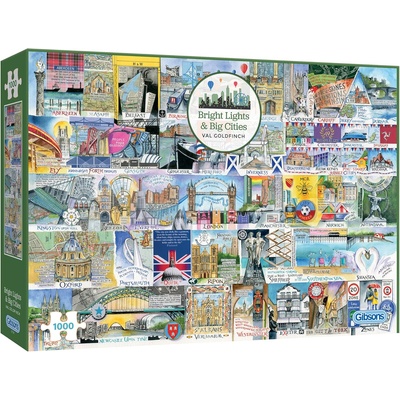 Gibsons Пъзел Gibsons от 1000 части - Ярки светлини и големи градове (G7128)