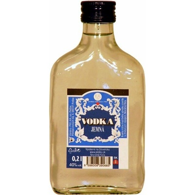 Prelika Vodka Jemná 40% 0,2 l (čistá fľaša)
