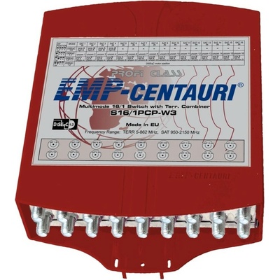 Neuvedený DiSEqC prepínač EMP S16/1PCP-W 3 16/1