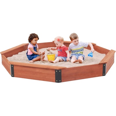 Ginger Home Дървен детски пясъчник Ginger Home - Octagon, Водоустойчиво Покривало (2433)