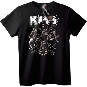 NOONEBRAND Тениска KISS с черепи - XS, White
