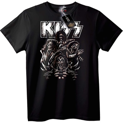 NOONEBRAND Тениска KISS с черепи - XS, White