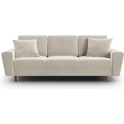 Cosmopolitan Design Бежов кадифен разтегателен диван с място за съхранение 235 cm Kyoto - Cosmopolitan Design (COS_3SF_2_F2_KYOTO1)