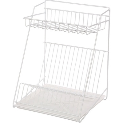 ALTOM Dvoupatrový odkapávač, stojan na nádobí, až 14 talířů, bílý – Zboží Dáma