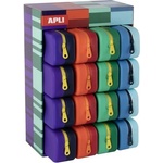 APLI Държач за химикалки, дисплей, цип, силикон, двуцветен, APLI "Vibrant", смесени цветове 20658 (20658)