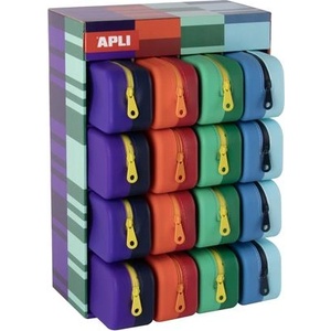 APLI Държач за химикалки, дисплей, цип, силикон, двуцветен, APLI "Vibrant", смесени цветове 20658 (20658)