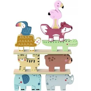 Tooky Toy Tooky Toy: Дървена игра за строене на кула - Саван (TK057N)