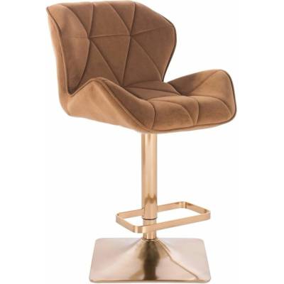 LuxuryForm Design Milano Velur na zlatej hranatej podstave medová