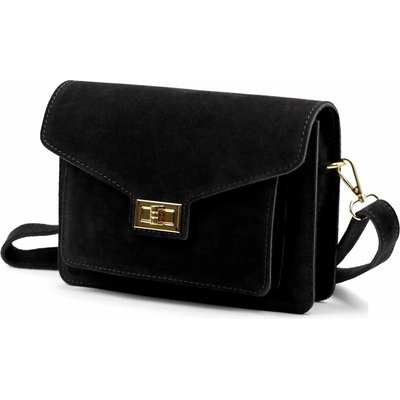 Luka dámska kožená crossbody kabelka čierna malá 26-061