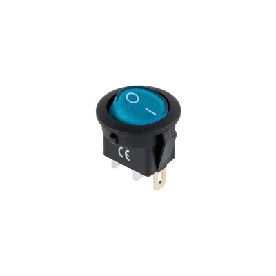 Kolískový prepínač 3-pin, 12V, modrý, podsvietený PRK0018C