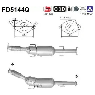 AS Filtr pevných částic ASA FD5144Q