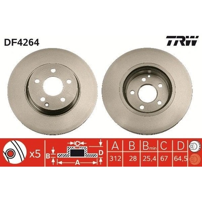 Brzdový kotúč TRW DF4264