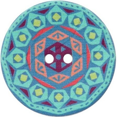 UNION KNOPF Kokosový gombík multicolor - veľká mandala VZOR: tyrkysový
