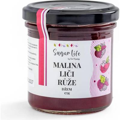 SUGAR LIFE DŽEM MALINA, LITCHI A RŮŽE 175 g