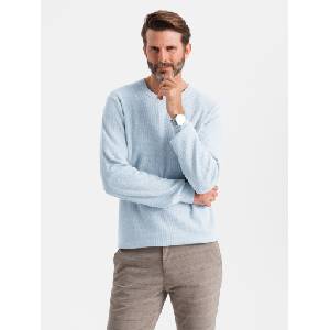 Ombre Clothing Мъжки меланж структуриран плетен пуловер син Ombre Clothing Ombre Clothing | Sin | МЪЖЕ | L