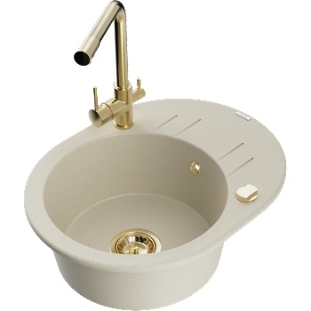 Mexen Kevin гранитна кухненска мивка с 1 отделение с отцедник и кухненски (6517-69-671600-50)