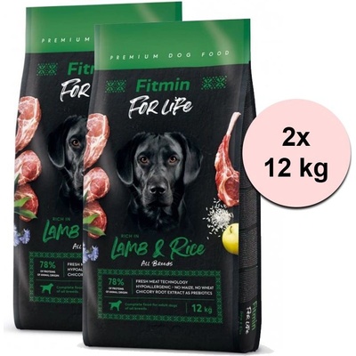 Fitmin For Life Lamb & Rice 2 x 12 kg