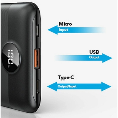 VEGER S11 10000mAh LCD Quick Charge PD22,5W Black