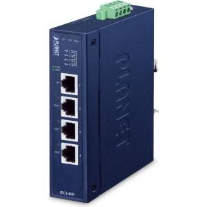 PLANET IECJ-400 Industrial 4-Port EtherCAT Junction Slave (-40~75 degrees C, dual 9~48V DC, 1 x 100TX RJ45 IN, 3 x 100TX RJ45 OUT, BECKHOFF EtherCAT conformance test tool verified) (IECJ-400)