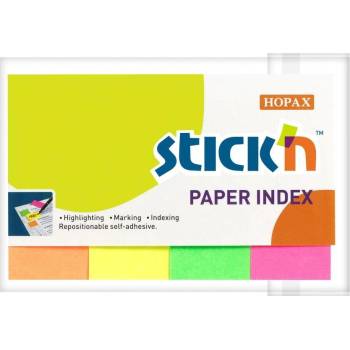 Stick`n Stick'n Самозалепващи се индекси, хартиени, 20 x 50 mm, неон (1040160015)