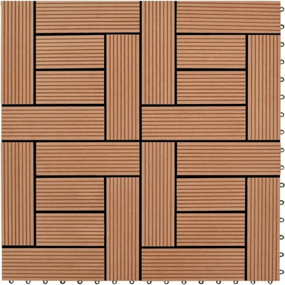 Petromila terasové dlaždice 30 x 30 cm 2 m² WPC teak 22 ks